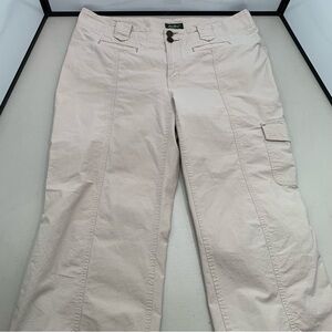Eddie Bauer Vashon Fit Cropped Capris Khaki Chino Cargo Pants Beige 12